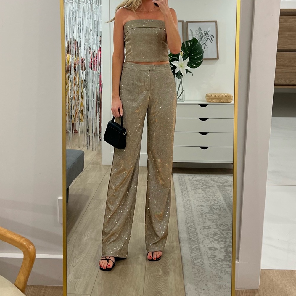 SLA the label - Bronze Santorini Trouser sparkle metallic Set